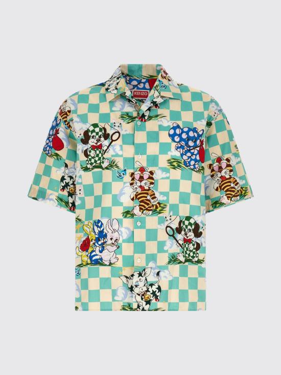 26SS 겐조 카툰 하와이안 쇼트 슬리브 셔츠 FG55CH1359T2 60 Multicolor - KENZO