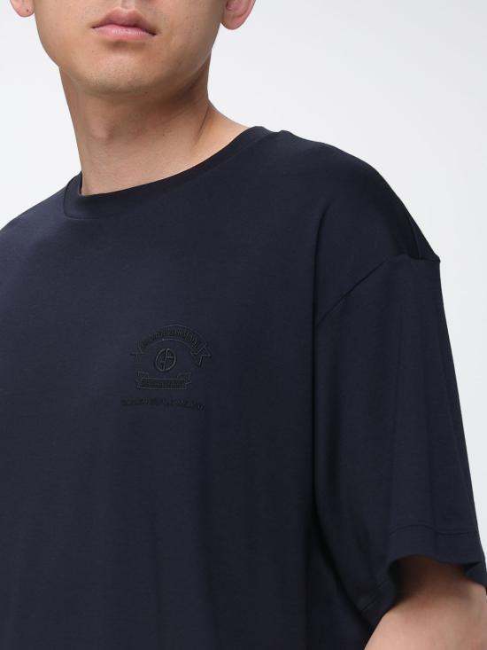 26SS 조르지오 아르마니 반팔 티셔츠 GM003058TE19974 U8139 Blue - GIORGIO ARMANI