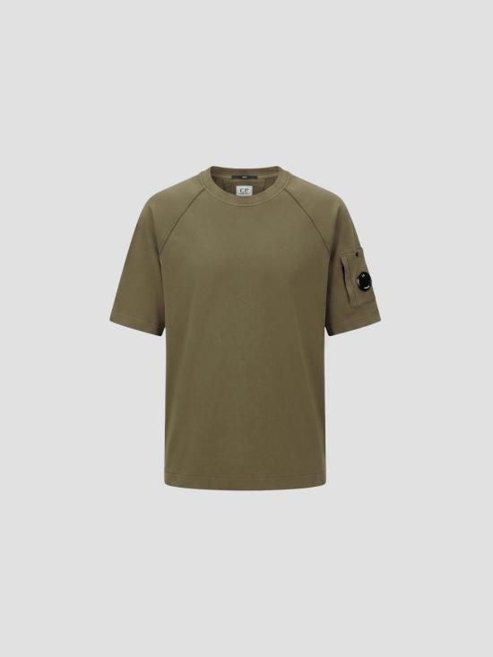 26SS 씨피 컴퍼니 라이트 플리스 숏슬리브 스웨트셔츠 20CMSS034A 002246G 683 IVY GREEN DOM
