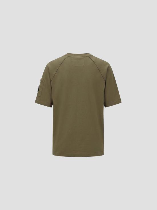 26SS 씨피 컴퍼니 라이트 플리스 숏슬리브 스웨트셔츠 20CMSS034A 002246G 683 IVY GREEN DOM - C.P. COMPANY