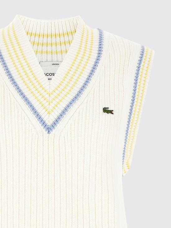 26SS 라코스테 니트 베스트 AH0614 4I5 White - LACOSTE