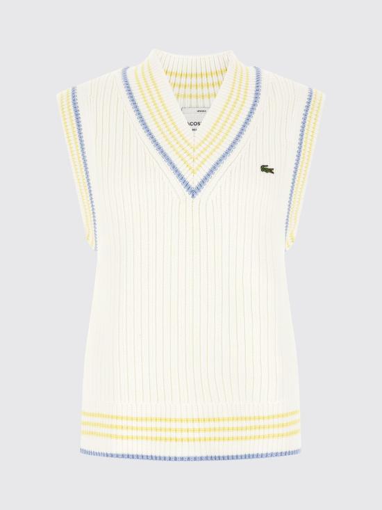 26SS 라코스테 니트 베스트 AH0614 4I5 White - LACOSTE
