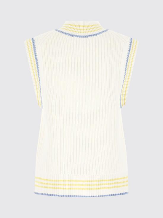 26SS 라코스테 니트 베스트 AH0614 4I5 White - LACOSTE
