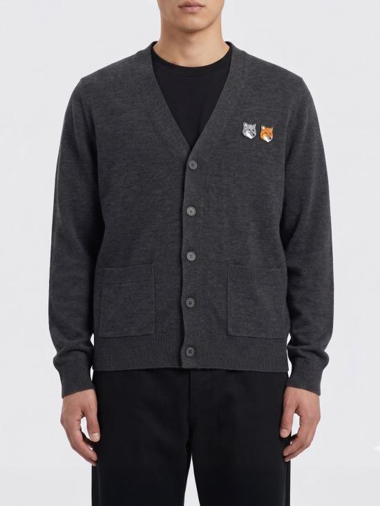 26SS 메종키츠네 더블 폭스 헤드 레귤러 가디건 OM051CFKT1181 P190 Grey