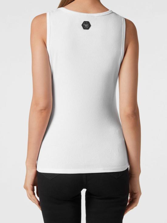 26SS 필립 플레인 민소매 티셔츠 PADCWTK3185PJY002N 01 White - PHILIPP PLEIN