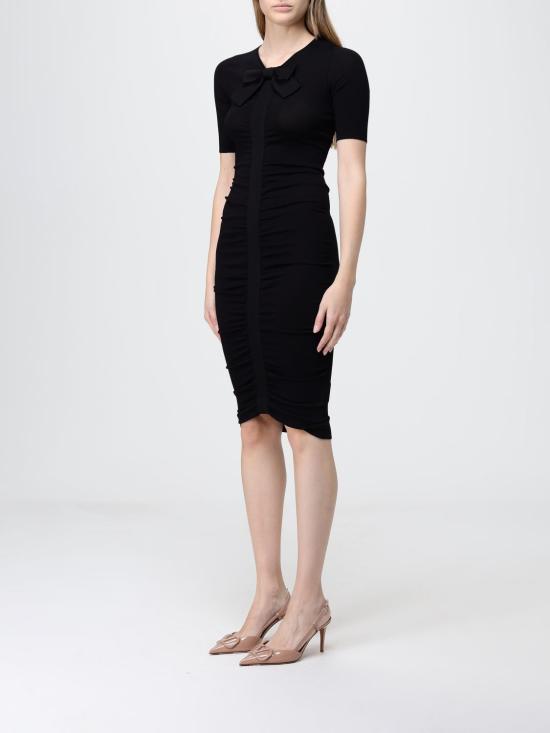 26SS 발렌티노 가라바니 미디 원피스 8B0KD15LA8N 0NO Black - VALENTINO GARAVANI