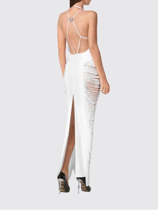 26SS 필립 플레인 롱 원피스 AADCWRG3157PTE003N 01 White - PHILIPP PLEIN