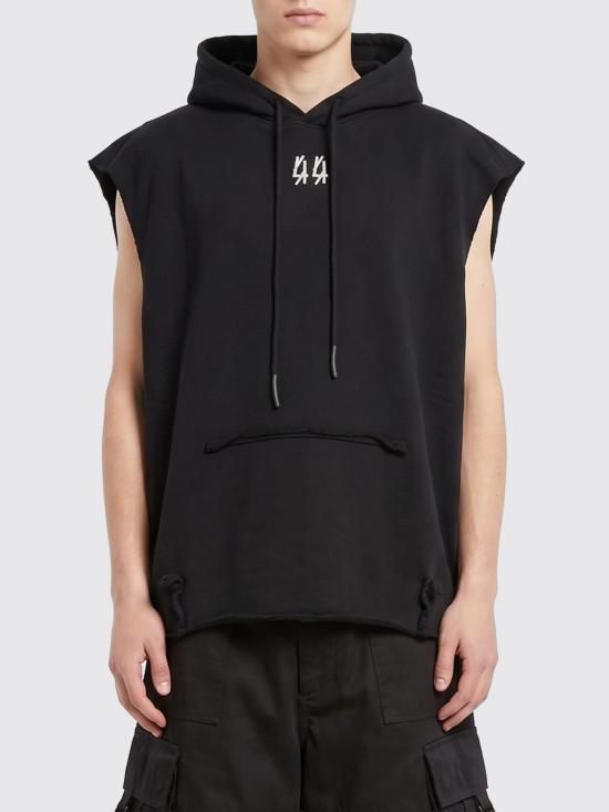 26SS 44레이블 후드 티셔츠 B0030578FA580 P767 Black
