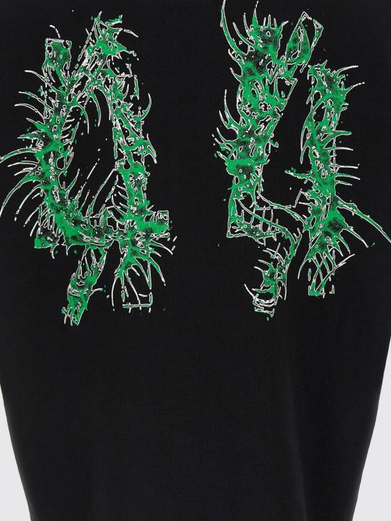 26SS 44레이블 후드 티셔츠 B0030578FA580 P767 Black - 44 LABEL