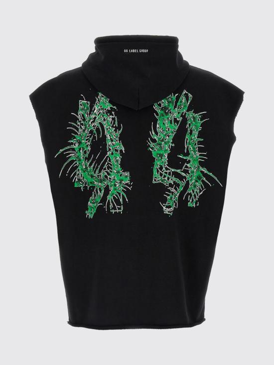 26SS 44레이블 후드 티셔츠 B0030578FA580 P767 Black - 44 LABEL