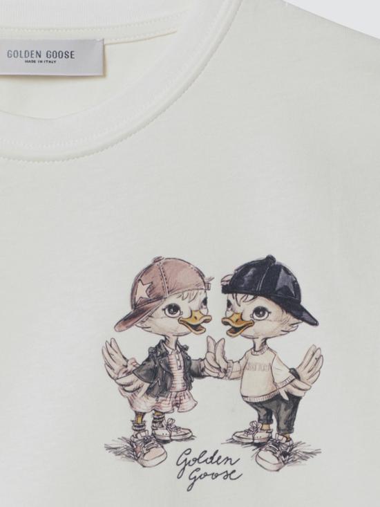 26SS [키즈] 골든구스 티셔츠 GKP02441P002432 11560 White - GOLDEN GOOSE