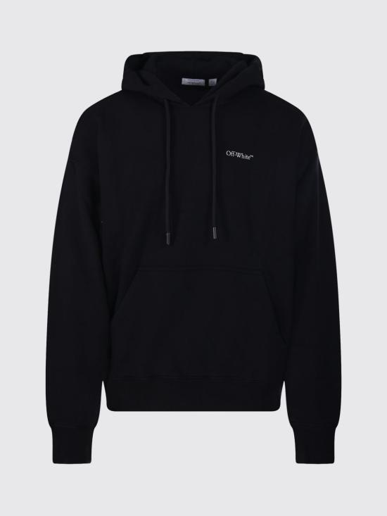 26SS 오프화이트 후드 티셔츠 OMBB085S26FLE00A 0001 Black - OFF WHITE