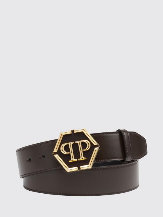 26SS 필립 플레인 가죽 벨트 FADAMAL0062PLE010N 0494 Brown
