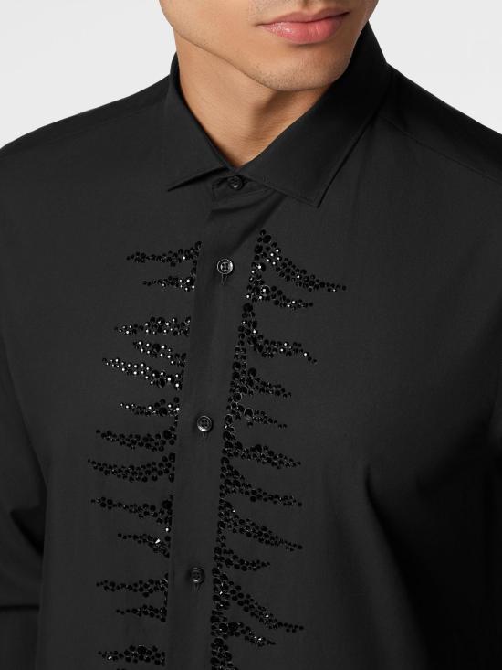 26SS 필립 플레인 긴팔 셔츠 FADCMRP2205PTE003N 02 Black - PHILIPP PLEIN