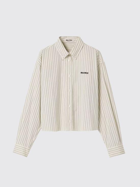 26SS 미우미우 스트라이프 포플린 셔츠 MK1659180U F0061 Cream