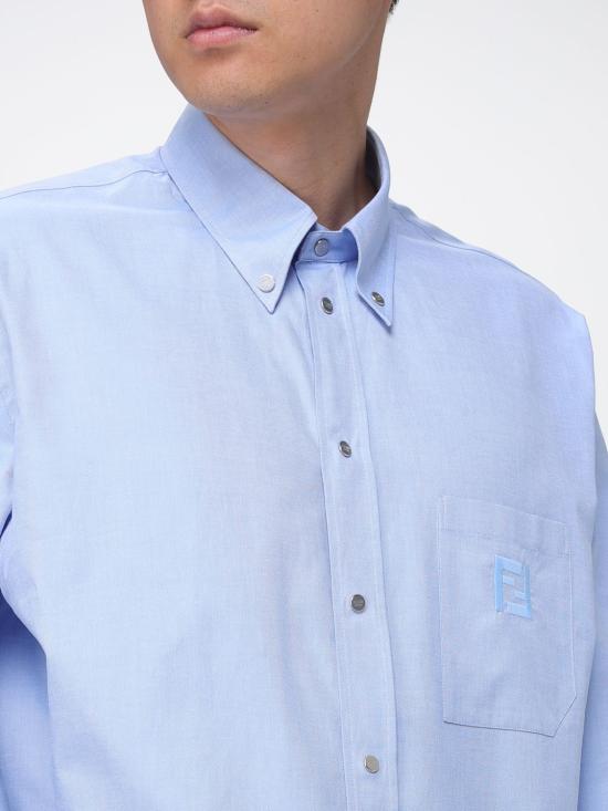 26SS 펜디 옥스포드 코튼 셔츠 FS1296AVZD F0QR0 Blue - FENDI