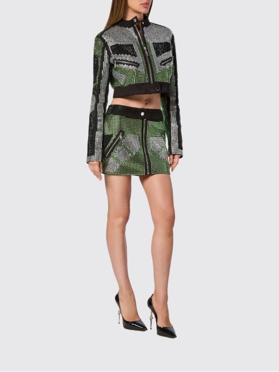 26SS 필립 플레인 숏 스커트 AADCWLV0103PLE010N 05 Green - PHILIPP PLEIN