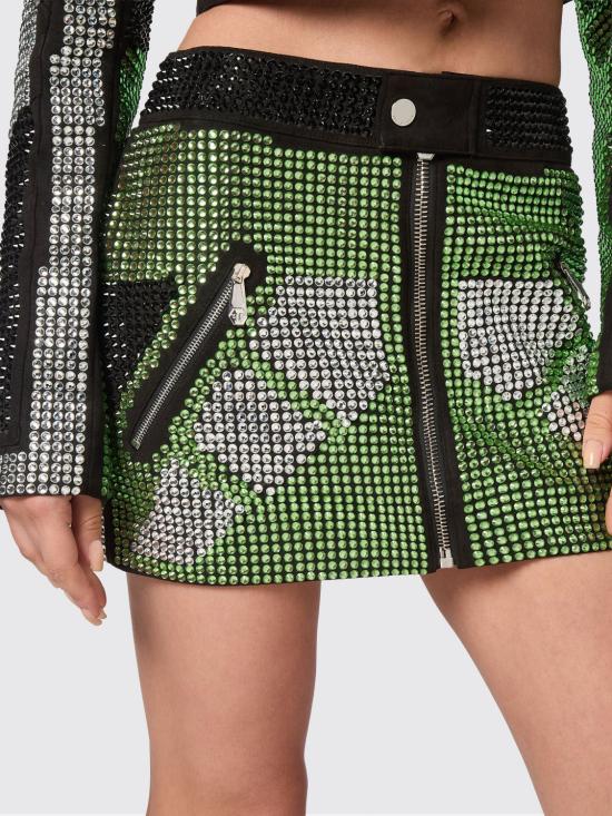 26SS 필립 플레인 숏 스커트 AADCWLV0103PLE010N 05 Green - PHILIPP PLEIN