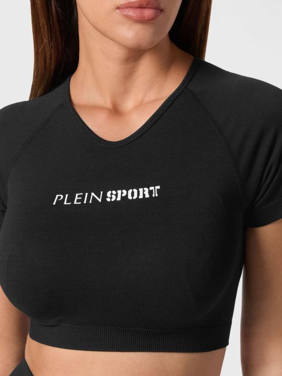26SS 플레인스포츠 트레이닝 티셔츠 SAECWTK3566STE003N 02 Black - PLEIN SPORT