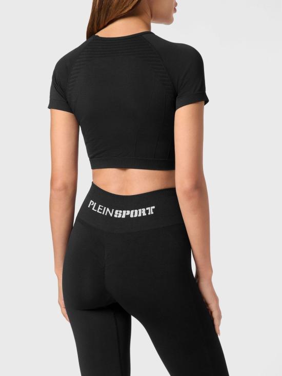 26SS 플레인스포츠 트레이닝 티셔츠 SAECWTK3566STE003N 02 Black - PLEIN SPORT