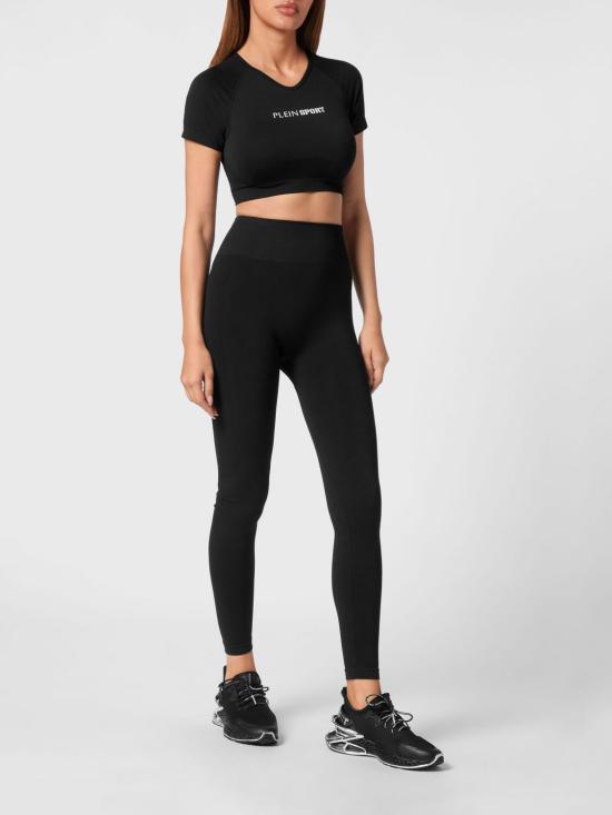 26SS 플레인스포츠 트레이닝 티셔츠 SAECWTK3566STE003N 02 Black - PLEIN SPORT