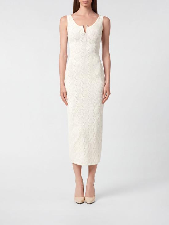 26SS 필립 플레인 롱 원피스 PAECWKG0408PKN002N 01 White
