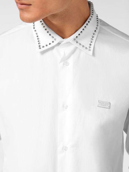 26SS 필립 플레인 긴팔 셔츠 SAECMRP2211PTE003N 01 White - PHILIPP PLEIN