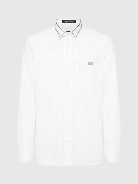 26SS 필립 플레인 긴팔 셔츠 SAECMRP2211PTE003N 01 White - PHILIPP PLEIN