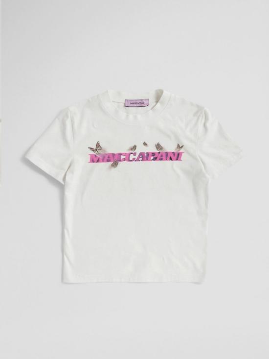 26SS 마카파니 반팔 티셔츠 24EM2M0F04040811103 White - MACCAPANI
