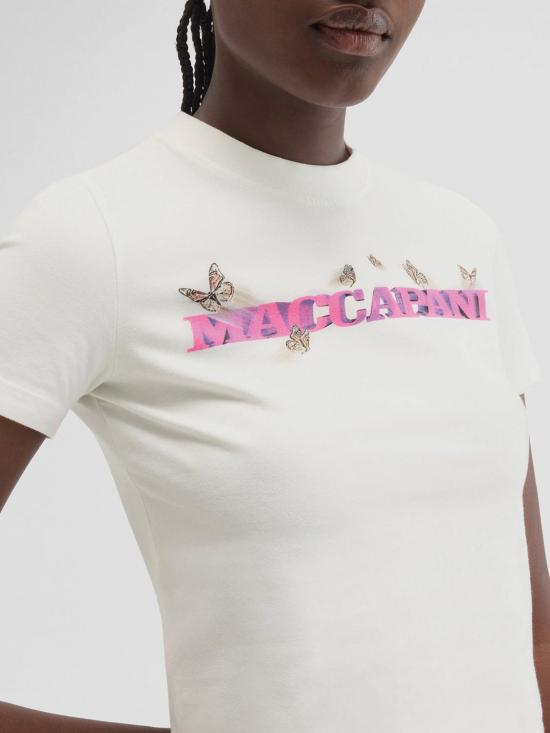 26SS 마카파니 반팔 티셔츠 24EM2M0F04040811103 White - MACCAPANI