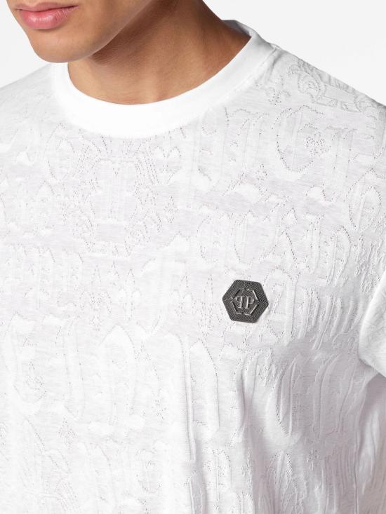 25FW 필립 플레인 반팔 티셔츠 FADCMTK7394PJY002N 01 White - PHILIPP PLEIN