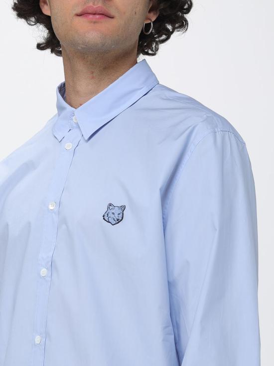26SS 메종키츠네 긴팔 셔츠 QM00421WC5089 0434 Gnawed Blue - MAISON KITSUNE