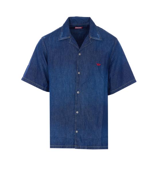 26SS 디젤 반팔 셔츠 A16957 0DBDB 01 MEDIUM BLUE DOM