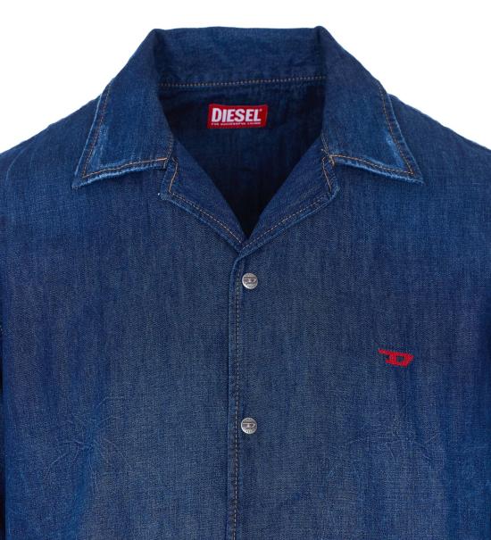 26SS 디젤 반팔 셔츠 A16957 0DBDB 01 MEDIUM BLUE DOM - DIESEL