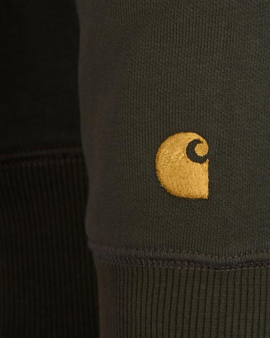 25FW 칼하트 체이스 후드 티셔츠 I0336613CBXX DONKERGREEN - CARHARTT