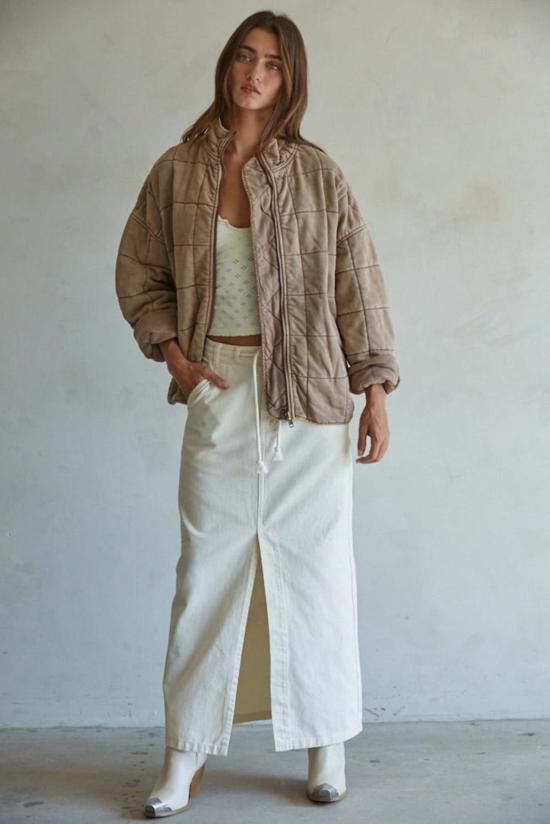  By Together 자켓 바이 투게더 퀼팅 미네랄 워시 재킷 로즈 토프 - OTHER BRANDS