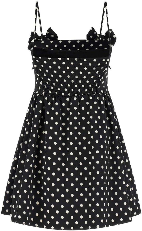 26SS 가니 폴카 도트 새틴 미니 드레스 A1030193099 BLACK - GANNI