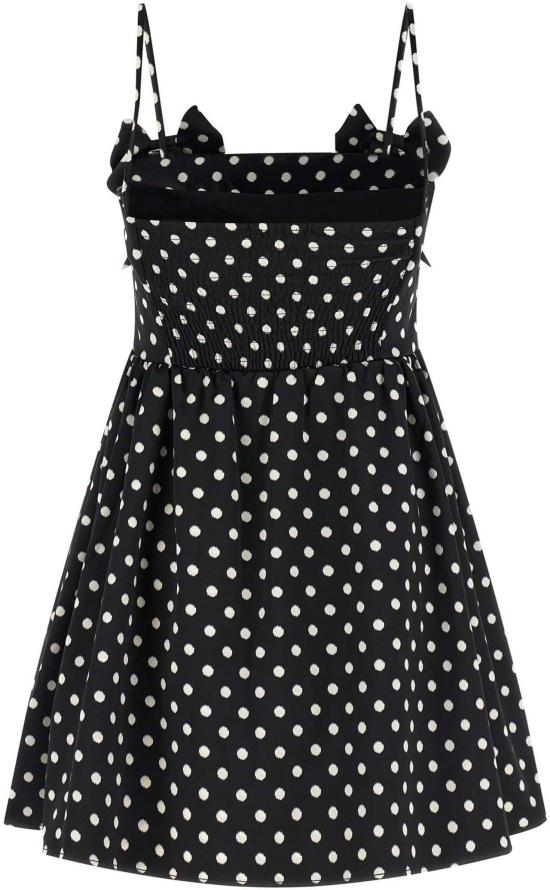 26SS 가니 폴카 도트 새틴 미니 드레스 A1030193099 BLACK - GANNI
