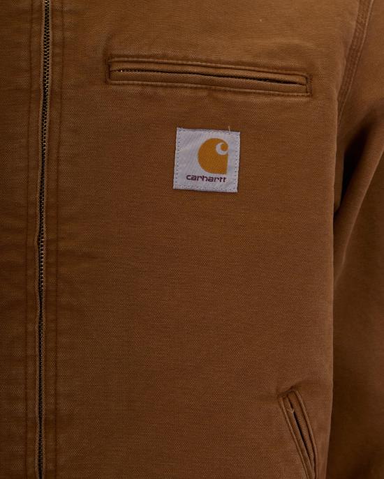 26SS 칼하트 언라인드 디어본 스톤 캔버스 디트로이트 자켓 I0348191FJ4O BROWN - CARHARTT