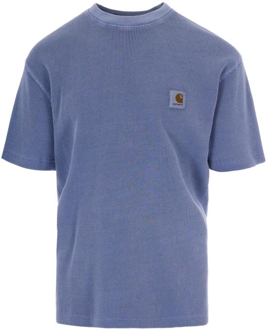 26SS 칼하트 숏슬리브 넬슨 와플 티셔츠 I0361853HXGD BLUE
