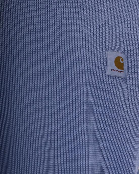 26SS 칼하트 숏슬리브 넬슨 와플 티셔츠 I0361853HXGD BLUE - CARHARTT