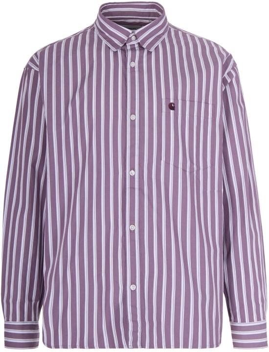 26SS 칼하트 몰든 스트라이프 패턴 셔츠 I0353343CZXX PURPLE