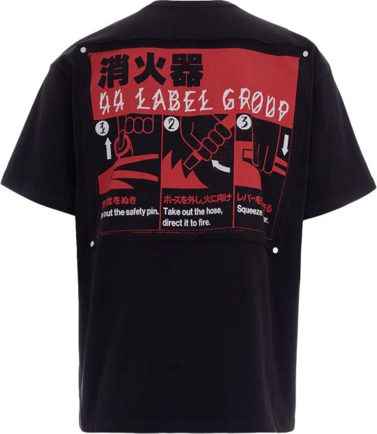 26SS 44레이블 반팔 티셔츠 B0030556FA706P762 BLACK - 44 LABEL