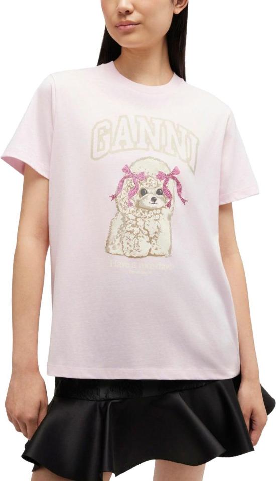 26FW 가니 푸들 티셔츠 A1050062868 PINK - GANNI