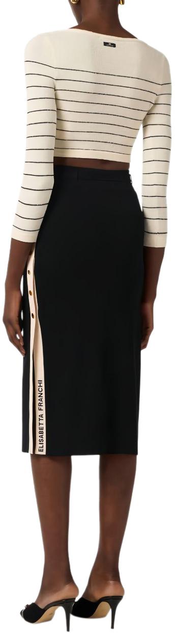 26SS 엘리자베타프랜치 미디 스커트 GK27S61E2685 BLACK - ELISABETTA FRANCHI