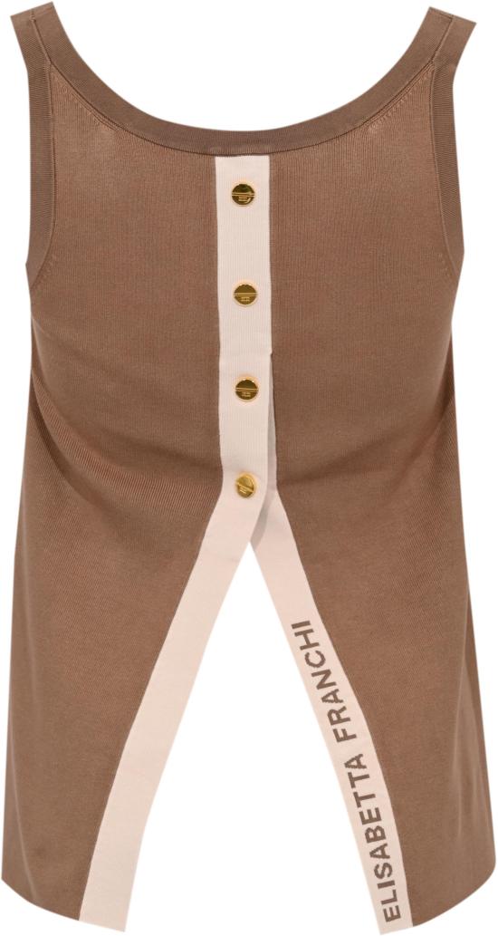 26SS 엘리자베타프랜치 민소매 티셔츠 8053686789396 BROWN - ELISABETTA FRANCHI