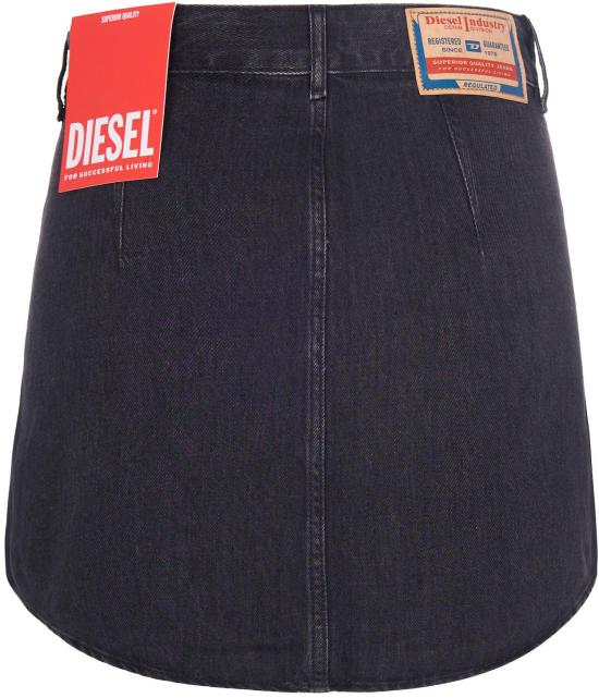 26SS 디젤 드-아드 데님 버튼-프론트 미니스커트 A17916068KE02 BLACK - DIESEL