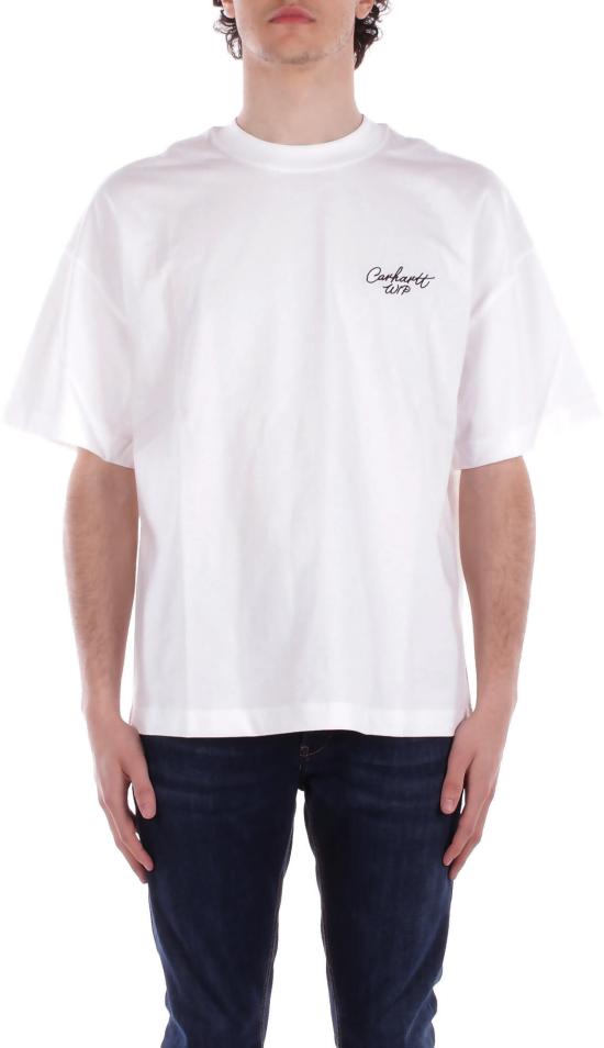 26SS 칼하트 시그니처 스크립트 티셔츠 I03382800AXX WHITE - CARHARTT
