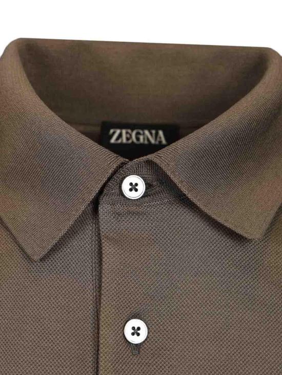 26SS 에르메네질도제냐 폴로 티셔츠 H794UH348A3N07 Brown - ERMENEGILDO ZEGNA