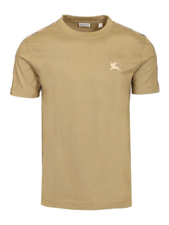 26SS 버버리 체크 트리밍 코튼 티셔츠 8123273 Beige